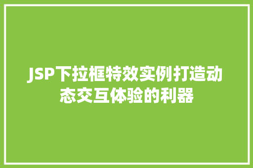 JSP下拉框特效实例打造动态交互体验的利器