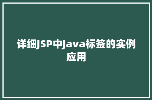 详细JSP中Java标签的实例应用