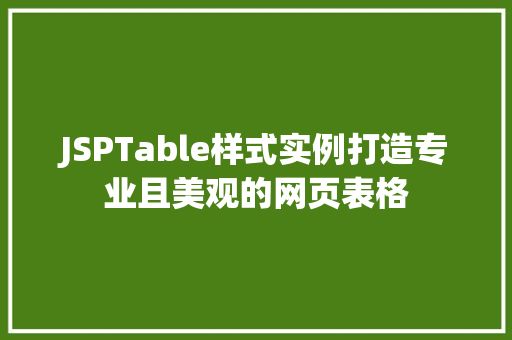 JSPTable样式实例打造专业且美观的网页表格
