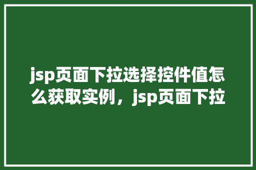 jsp页面下拉选择控件值怎么获取实例，jsp页面下拉选择控件值怎么获取实例