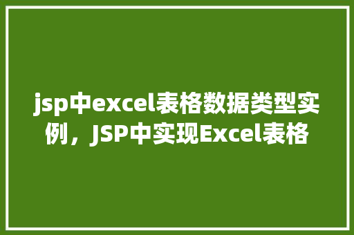 jsp中excel表格数据类型实例，JSP中实现Excel表格数据类型的实例介绍
