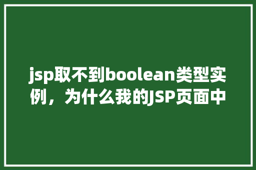 jsp取不到boolean类型实例，为什么我的JSP页面中取不到boolean类型的实例值