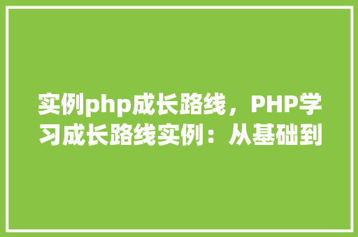 实例php成长路线，PHP学习成长路线实例：从基础到进阶