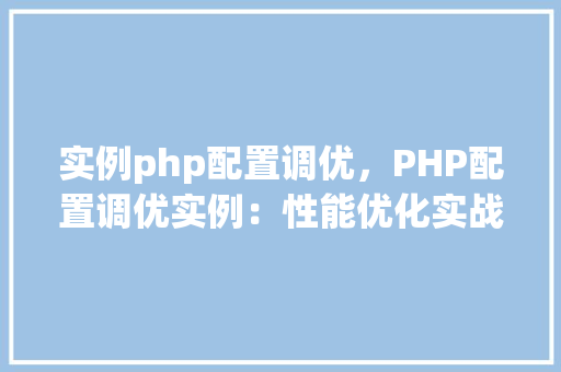 实例php配置调优，PHP配置调优实例：性能优化实战指南
