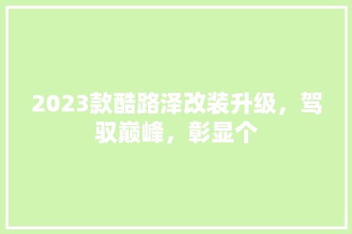 2023款酷路泽改装升级，驾驭巅峰，彰显个  第1张