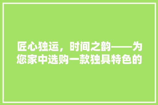 匠心独运，时间之韵——为您家中选购一款独具特色的钟表
