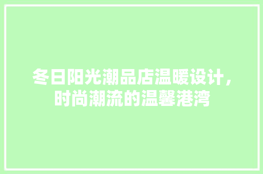 冬日阳光潮品店温暖设计，时尚潮流的温馨港湾