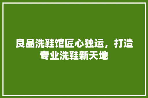 良品洗鞋馆匠心独运，打造专业洗鞋新天地