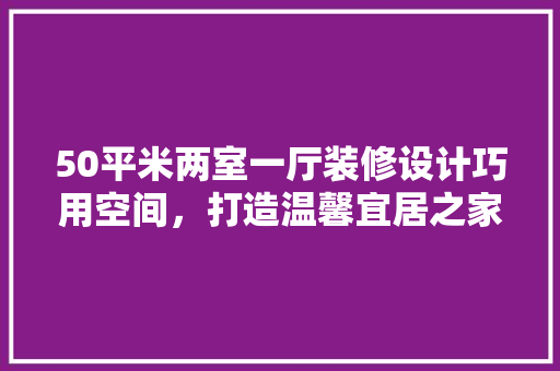 50平米两室一厅装修设计巧用空间，打造温馨宜居之家