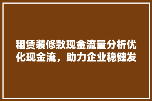 租赁装修款现金流量分析优化现金流，助力企业稳健发展