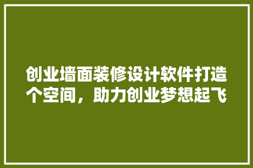 创业墙面装修设计软件打造个空间，助力创业梦想起飞  第1张