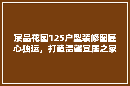 宸品花园125户型装修图匠心独运，打造温馨宜居之家