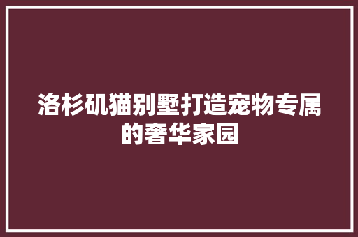 洛杉矶猫别墅打造宠物专属的奢华家园  第1张