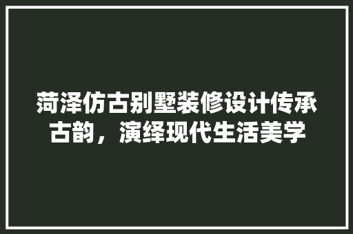 菏泽仿古别墅装修设计传承古韵，演绎现代生活美学  第1张