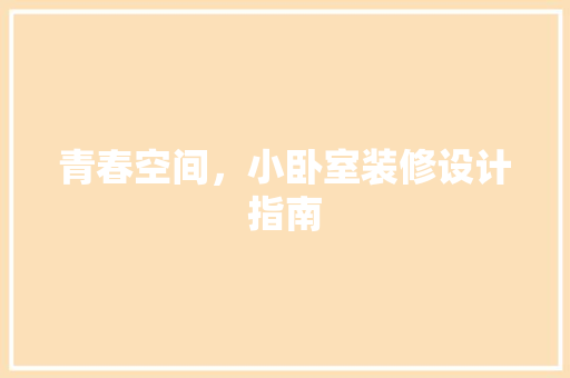 青春空间，小卧室装修设计指南