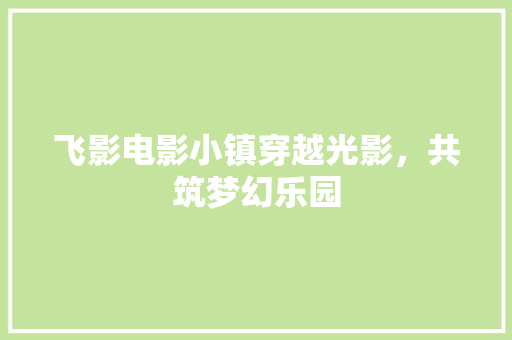 飞影电影小镇穿越光影，共筑梦幻乐园