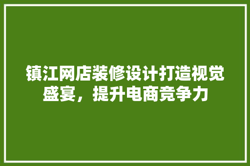 镇江网店装修设计打造视觉盛宴，提升电商竞争力