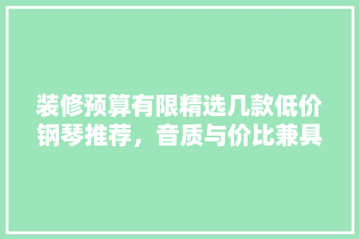 装修预算有限精选几款低价钢琴推荐，音质与价比兼具！