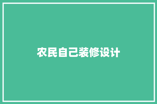农民自己装修设计