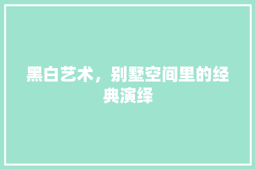 黑白艺术，别墅空间里的经典演绎