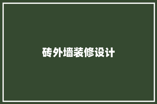 砖外墙装修设计